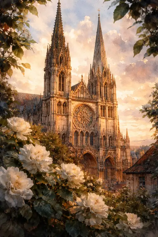 Golden Glow of the Gothic Spire
