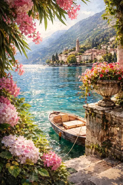 Tranquil Morning at the Lake's Edge