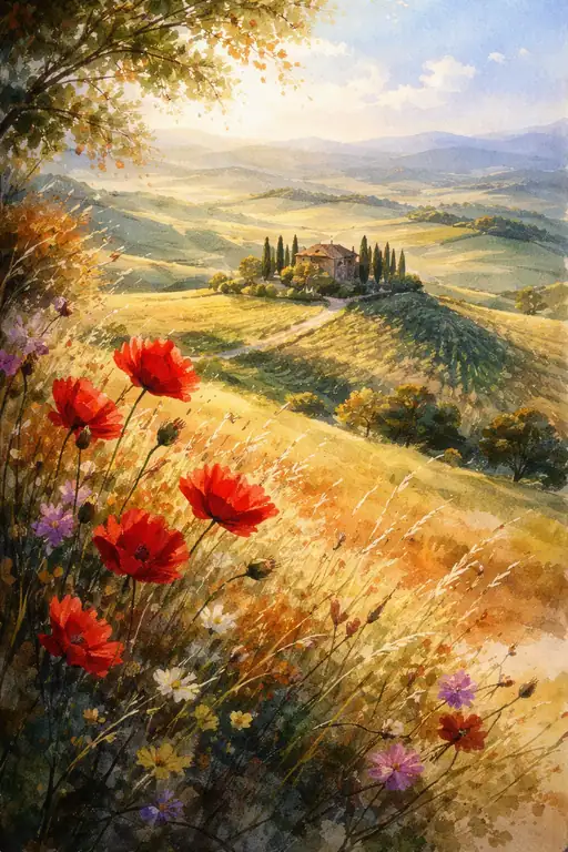 Tuscan Gold: Poppies on the Wind