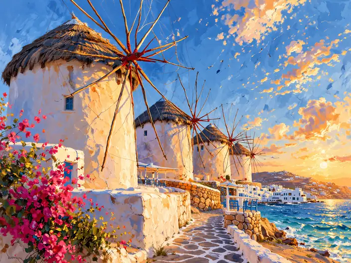 Golden Hour Over Mykonos