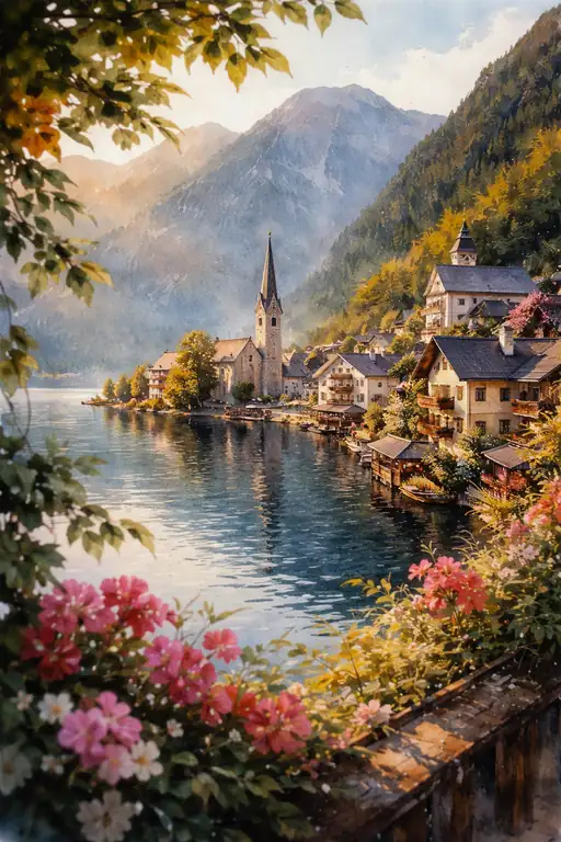 Morning Bloom by the Alpine Spire