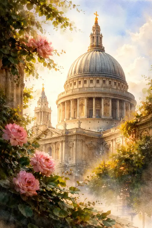 Roses Framing St. Paul's