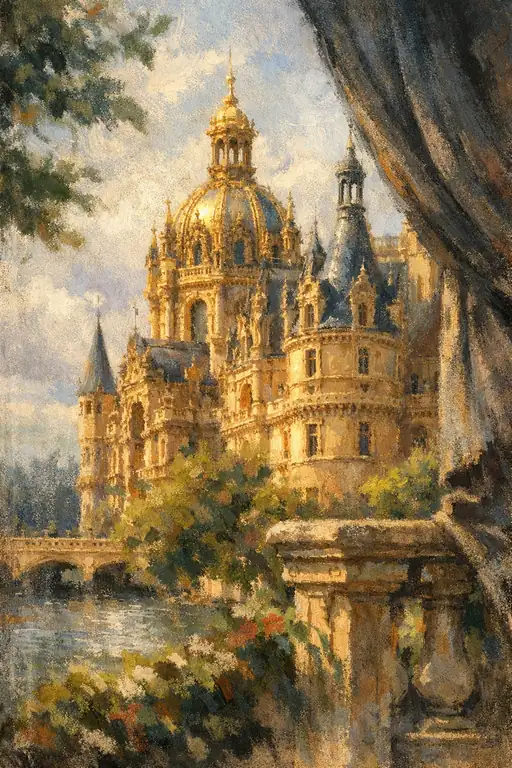 The Golden Chateau's Sunlit Slumber
