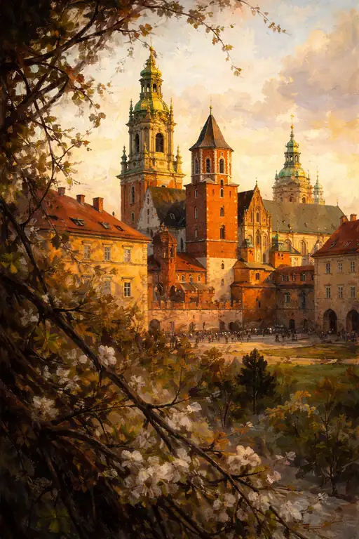 Krakow's Crown of Gold: Wawel in the Evening Light