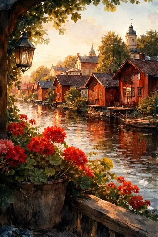 Porvoo Riverside: A Golden Afternoon