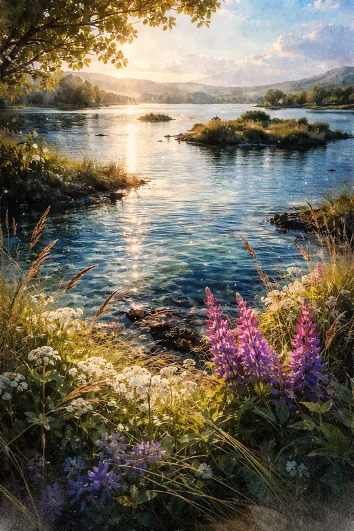 Morning Light Over the Tranquil Waters