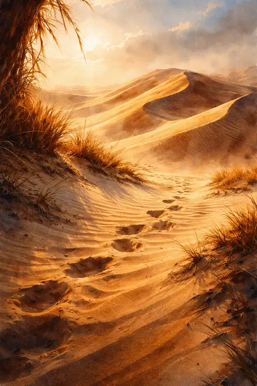 Footsteps in the Golden Sand