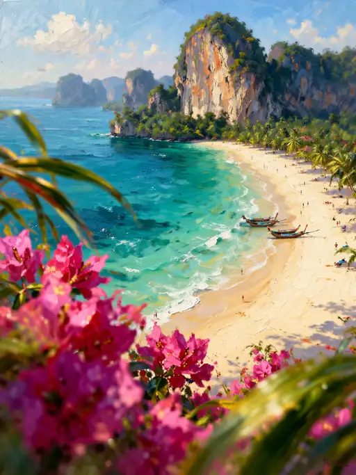 A Framed Paradise of Pink and Turquoise
