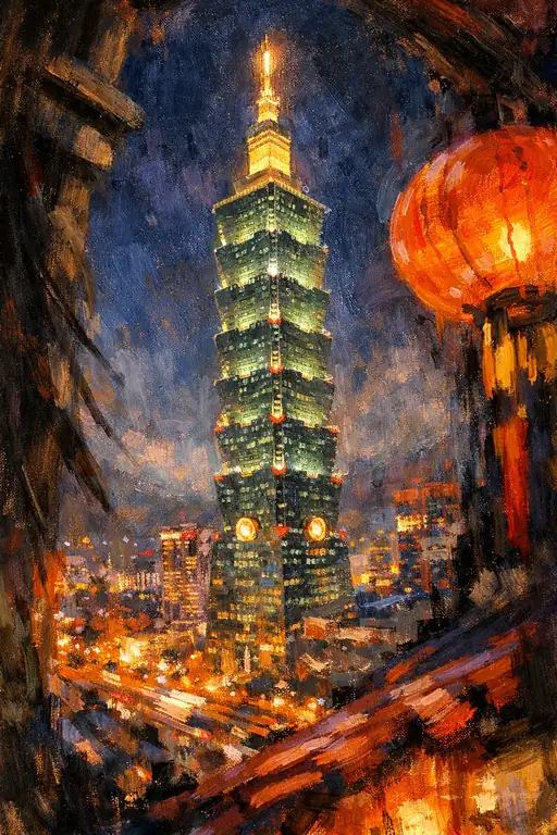 A Solitary Glow in the Urban Night