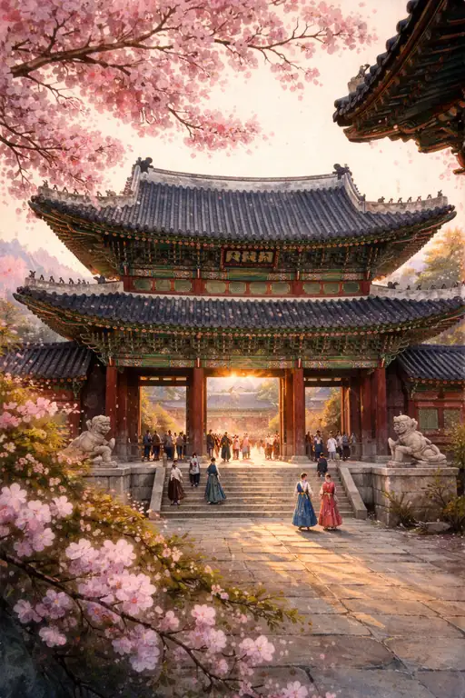 Spring Steps at the Ancient Gate