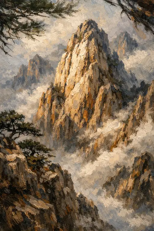 Emerging from the Clouds: The Majestic Peak