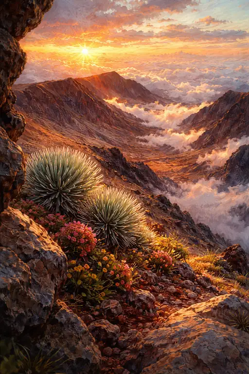 Sacred Slopes: Dawn over the Silverswords