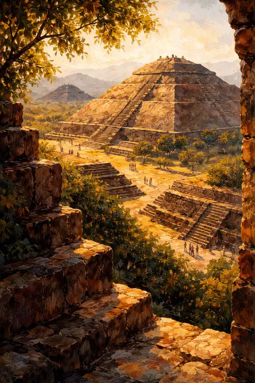 太陽の残響：古代の階段が放つ黄金の威厳
