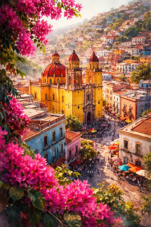 Vibrant Ascent: The Yellow Cathedral's Domain