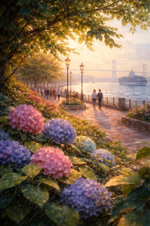 Golden Hour on the Hydrangea Path
