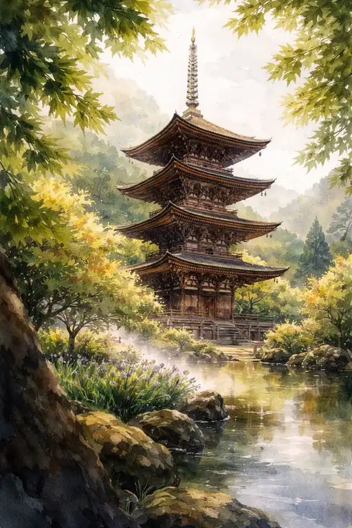 水鏡に映る悠久の祈り