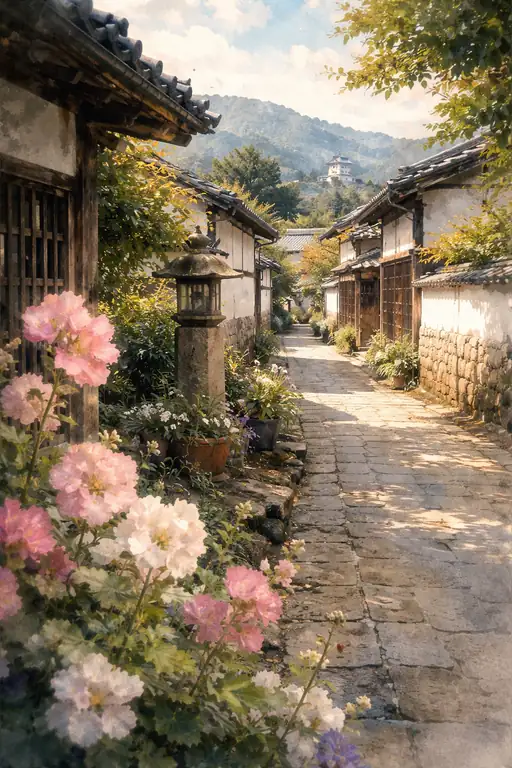 Nostalgic Echoes Along the Sunlit Cobblestones
