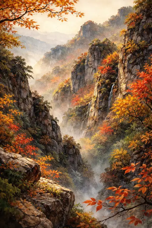 Whispers of the Eternal Autumn Mist
