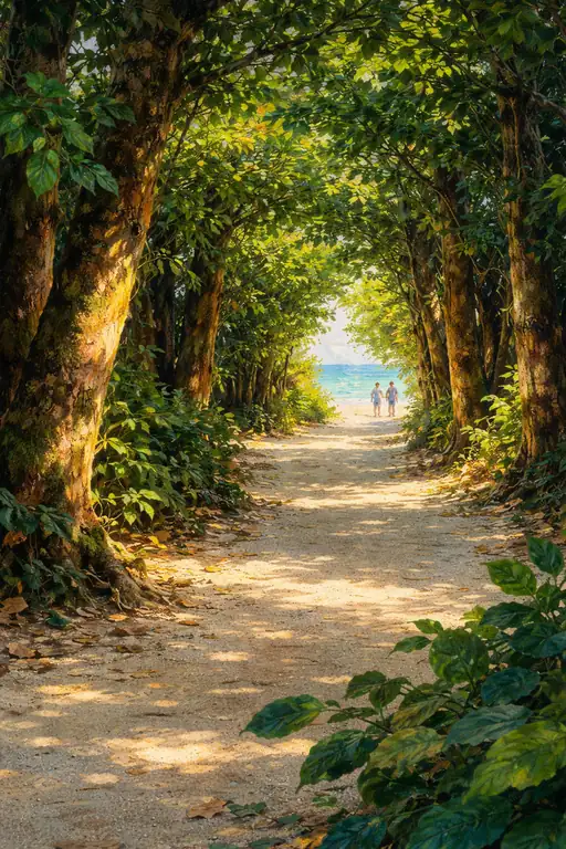 Journey's End: The Verdant Tunnel to the Sparkling Shore