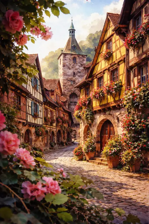 Nostalgia Blossoms in Cobblestone