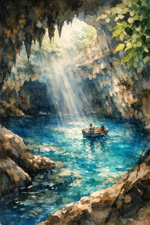 Mystical Glow of Melissani Cave
