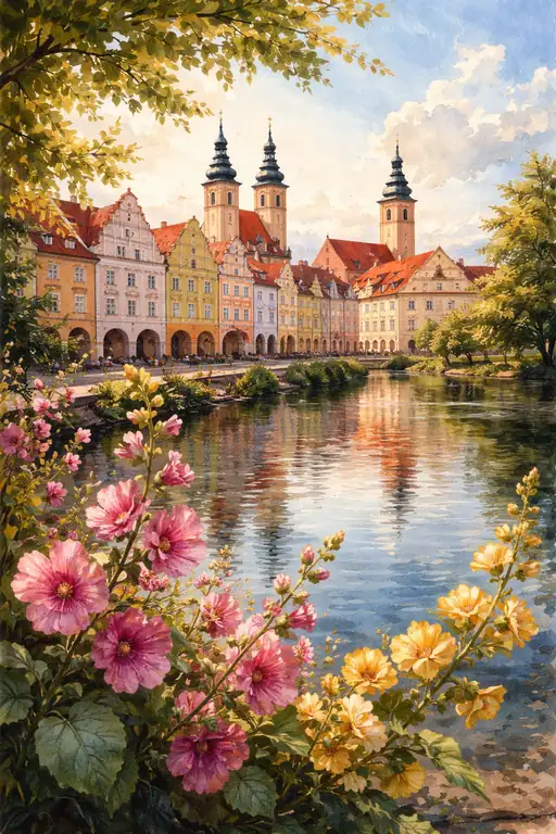 Summer's Reflection in Telč