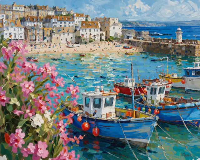 Joyous Reflections in the Bustling Harbor