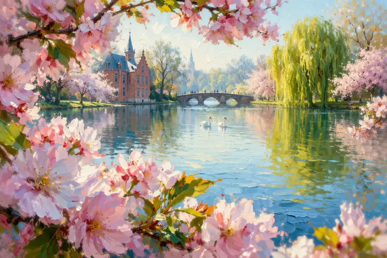 Springtime Swans of Bruges