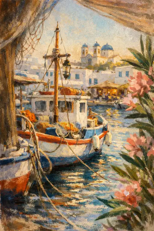 Sunlit Harbor at Rest