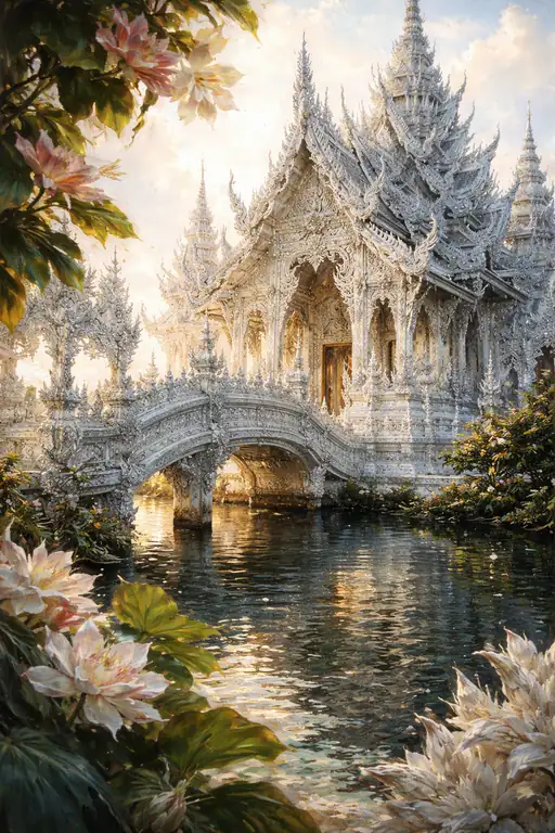 Ethereal White Blossoms of the Sacred Realm