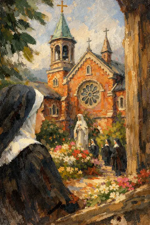 A Moment of Serenity in the Abbey Garden