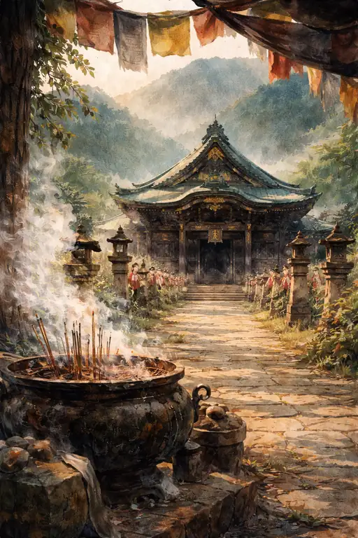 山の神社の香と孤独