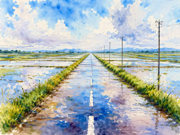 水鏡の空へ続く道
