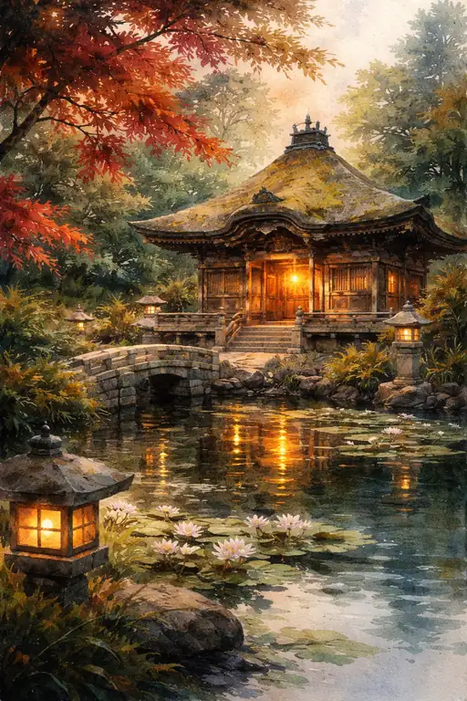 蓮池を見守る気まぐれな守護者
