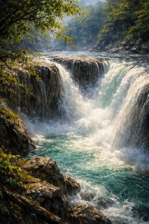 The Roaring Emerald Cascade