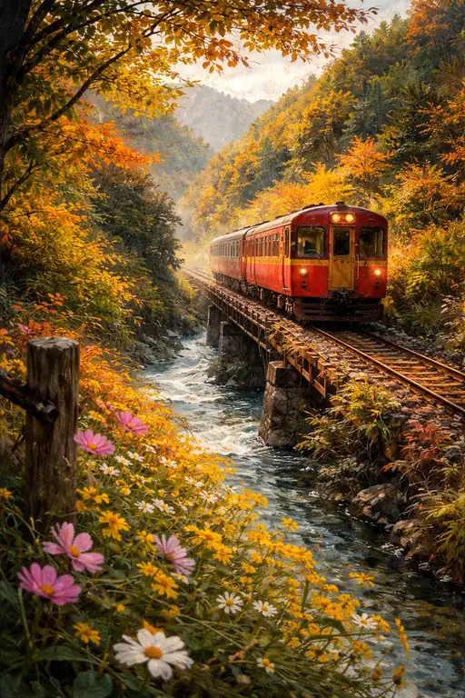 The Crimson Journey Through Autumn Echoes