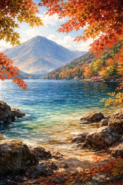 紅葉と碧水の神域