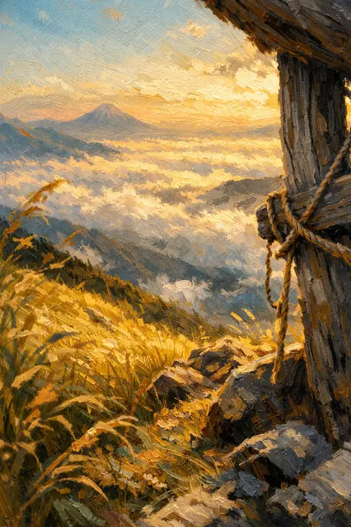 Golden Mist over the Timeless Peak