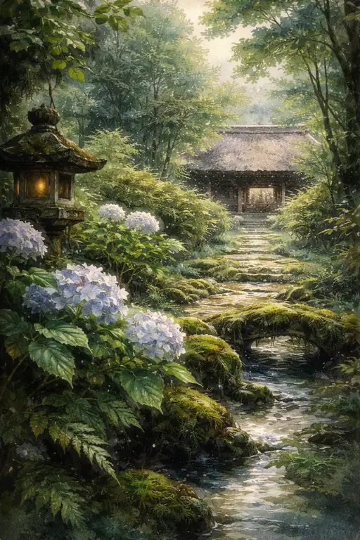 Timeless Tranquility by the Stone Fountain