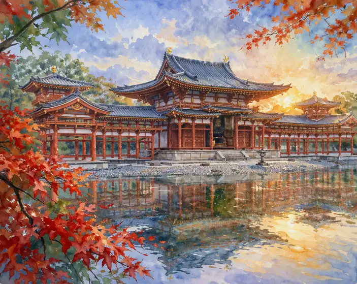 Crimson Reflections of an Ageless Hall