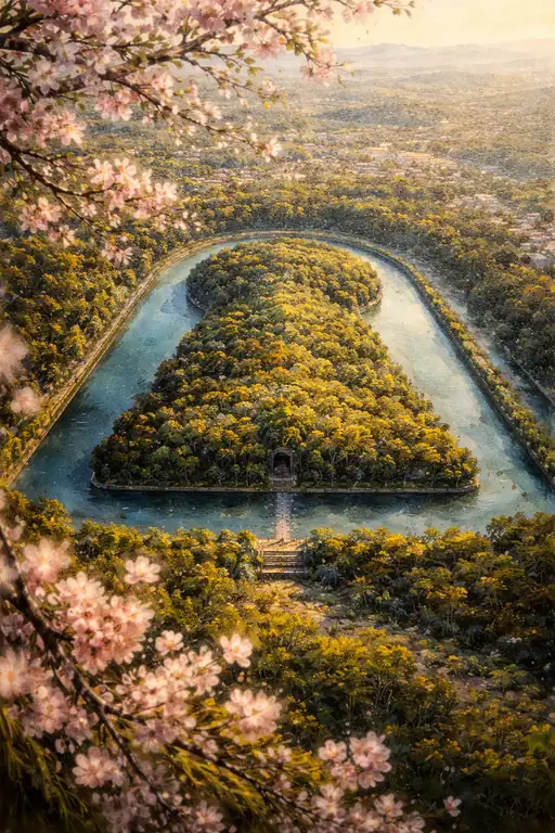 桜舞う水鏡に沈む古の記憶