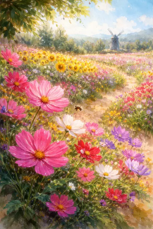 風が運ぶ花畑の夢