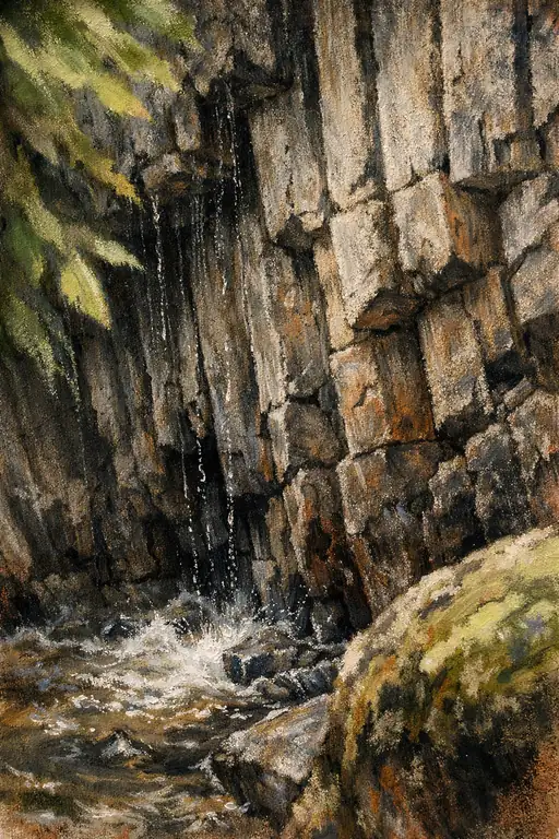 Turbulent Splash Against the Ancient Rock