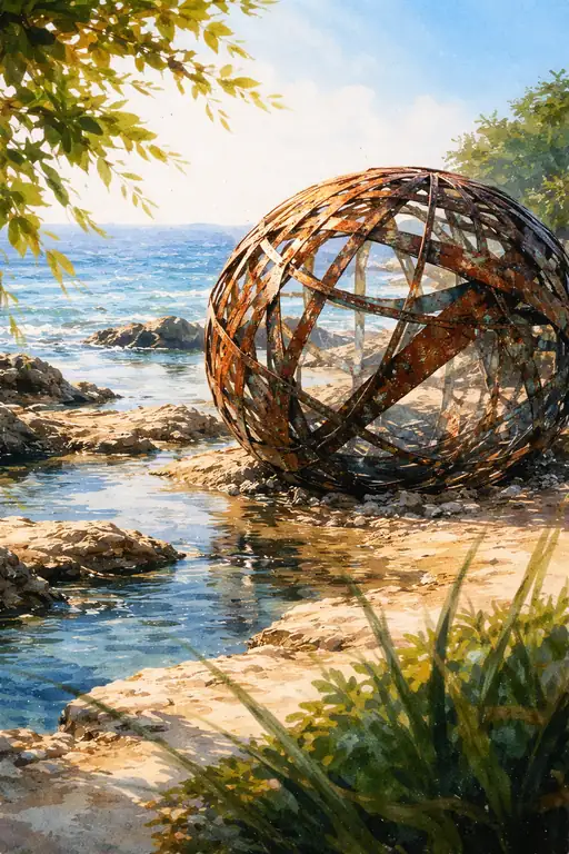 Echoes of the Sea in a Rusted Sphere