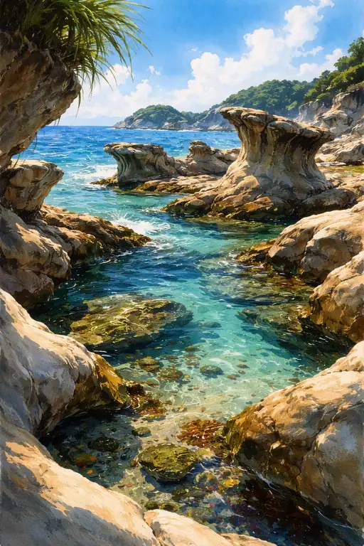 水晶の浅瀬に立つ柱