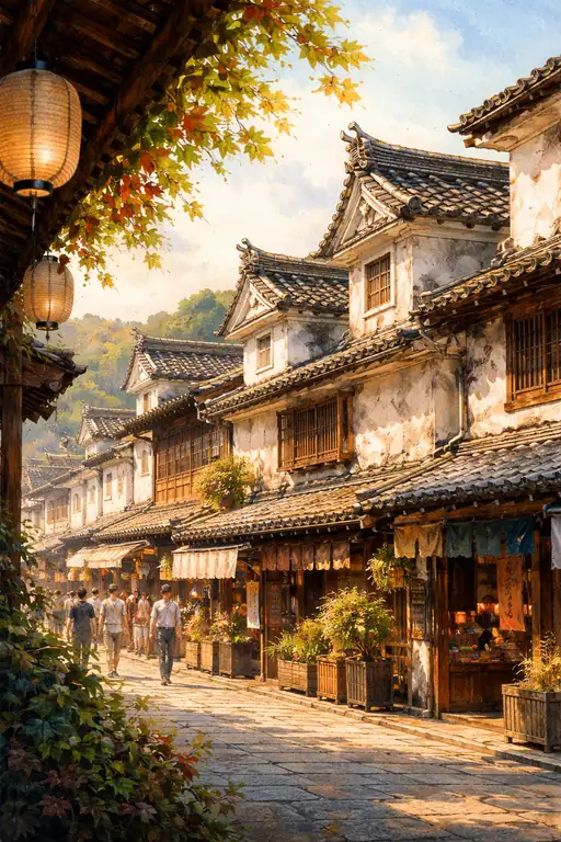 Autumn Whispers in the Old Street