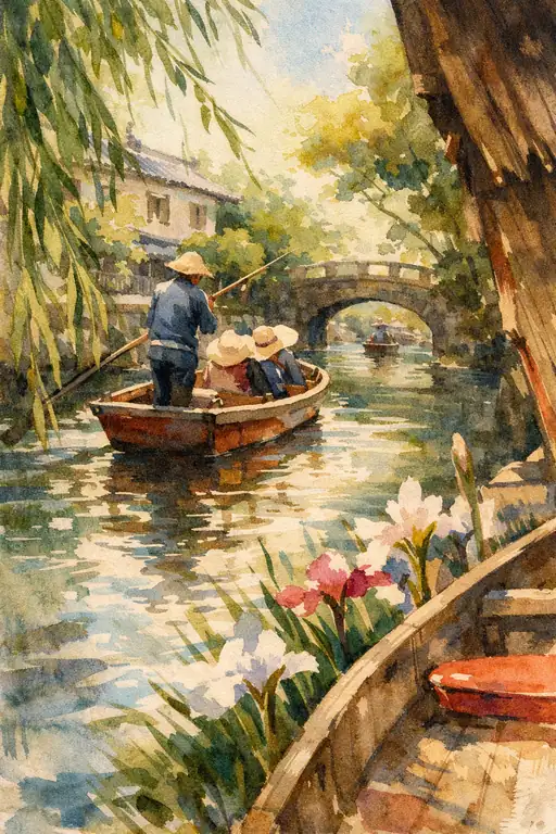 Petals on the Water's Mirror: Summer's Quiet Flow
