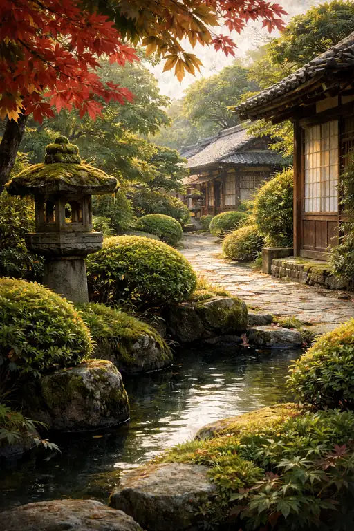 秋色に染まる静寂の庭