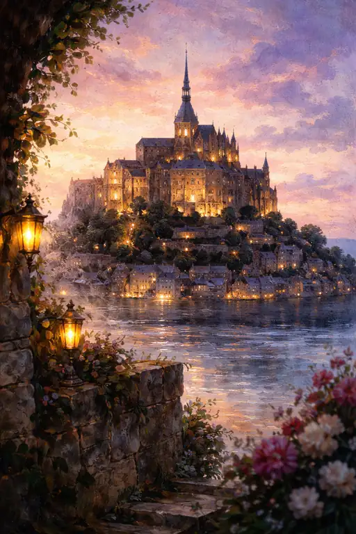 Citadel's Luminous Twilight Reflection