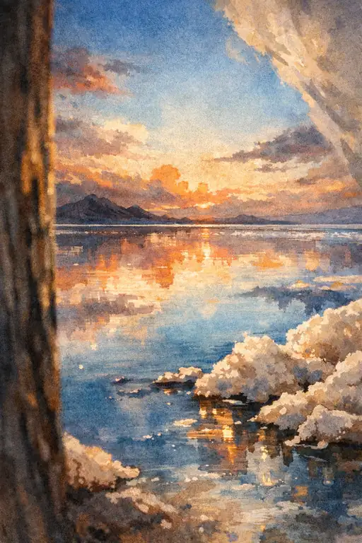 Sunset Over the Serene Lake